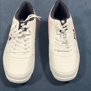 Fila Men's White and Red Sneakers
